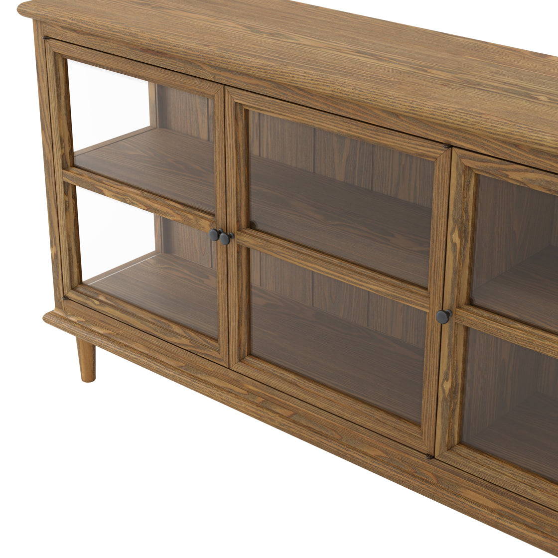 Westport Smoked Wood & Clear Glass Sideboard